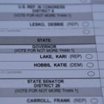 Ballot with Kari Lake and Katie Hobbs for Governor.