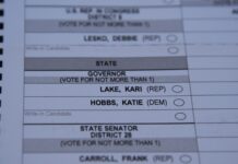 Ballot with Kari Lake and Katie Hobbs for Governor.