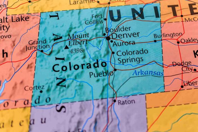 Map of Colorado and surrounding states.