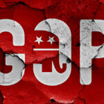 Retirement BOMBSHELL — Democrats Facing Electoral Nightmare…. GOP logo with elephant on cracked red surface.