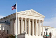 Epstein Name BOMBSHELL: Carlson Pressures Massie! United States Supreme Court building with American flag.