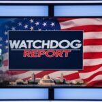 Graphic featuring the Statue of Liberty and an American flag with the text 'WATCHDOG REPORT'
