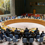 UN Security Council meeting in session, multiple representatives attending.
