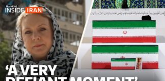 We report from Iran as huge state funeral for Ali Khamenei gets underway