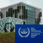 UN Court Denies Dying General — Firestorm Erupts International Criminal Court building with sign in foreground.