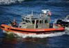 Billionaire Yacht Drama Off Alaska U.S. Coast Guard patrol boat speeding on open water