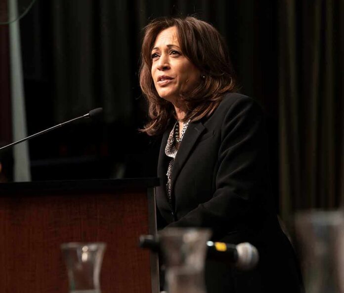 Woman speaking at a podium with microphone