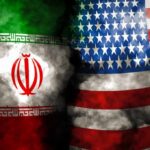 Rage Message Targets America, Israel Iran and United States flags with smoky overlay