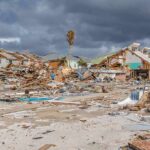 Baja Braces as Hurricane Polo Moves Closer storm-damaged coastal neighborhood with demolished houses