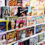 This BBC Beauty Article Didn’t Last Long Magazine rack with covers featuring Francis, Humphrey Bogart, Alfre Woodard, Beyoncé, and Claire Shipman
