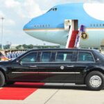 A Strategic Partnership Is Getting Stronger Presidential limousine beside a large blue-and-white jet on a runway