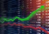 AI Hype, Share Pain — Burry Isn’t Buying Stock market chart with green upward arrow and red downward line