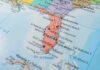 Map of Florida and surrounding regions